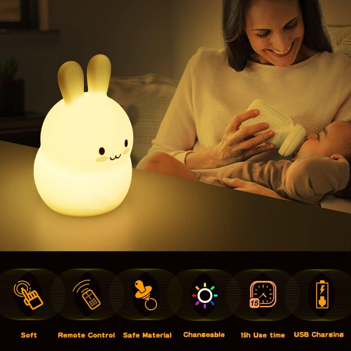 SILICONE  BEAR WHIT CHANGE LED Night Lights 