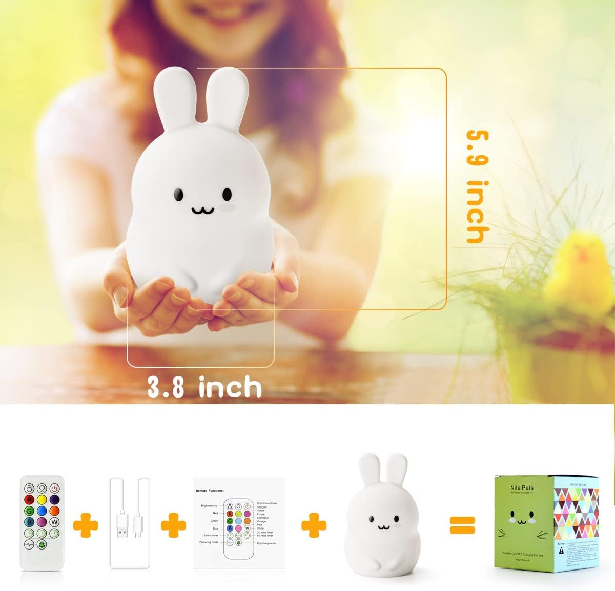 SILICONE  BEAR WHIT CHANGE LED Night Lights 